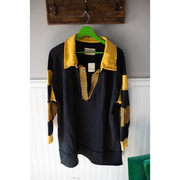 Free People We The Free Clean Prep Polo Pullover Sweatshirt Medium - Picture 3 of 5